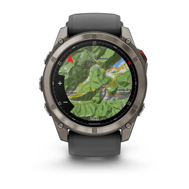 Montre GPS Garmin fēnix® 8 Pro – 51 mm, AMOLED Sapphire, Titanium avec bracelet en silicone graphite/noir