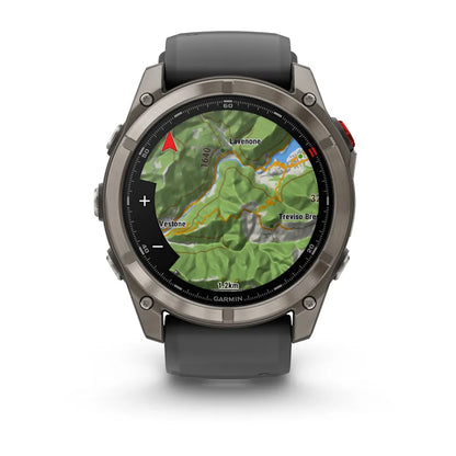 Montre GPS Garmin fēnix® 8 Pro – 51 mm, AMOLED Sapphire, Titanium avec bracelet en silicone graphite/noir