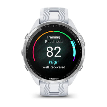 Forerunner® 965 blanche avec lunette en titane et bracelet en silicone blanc/gris