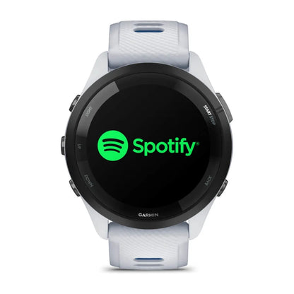 Forerunner® 265 blanche avec bracelet en silicone blanc/bleu