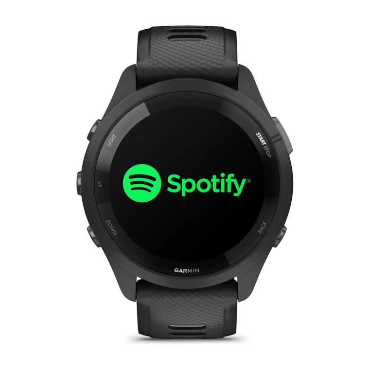 Forerunner® 265 noire avec bracelet en silicone noir/gris