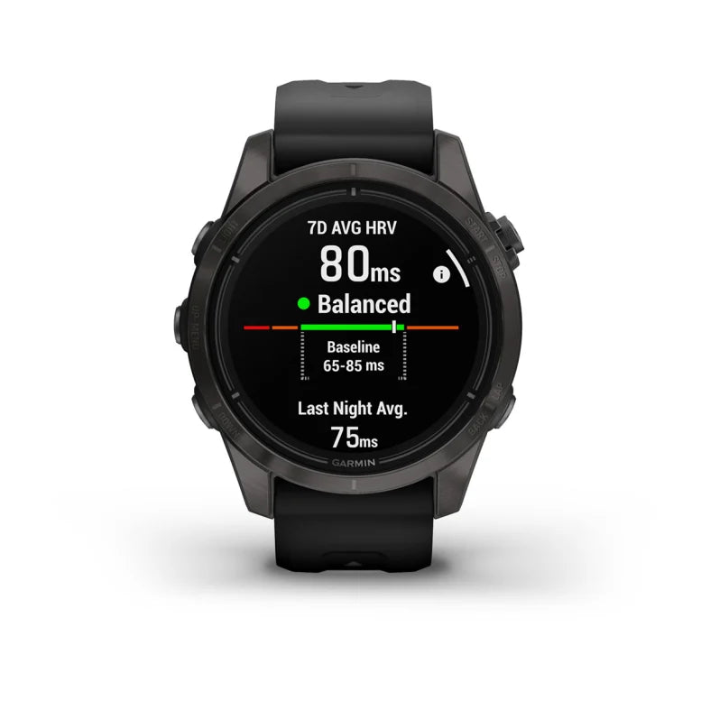 Montre  Garmin Epix Pro Gen 2 Sapphire Titane 42mm  Carbon Gray DLC et bracelet noir
