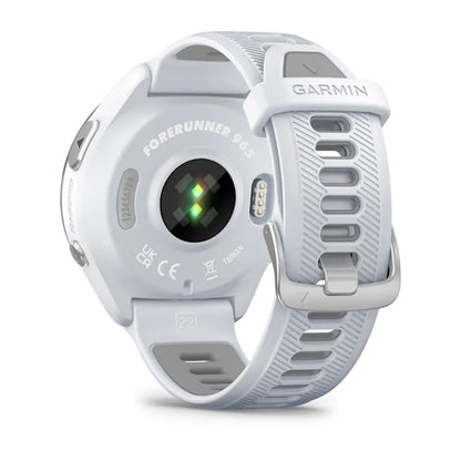 Forerunner® 965 blanche avec lunette en titane et bracelet en silicone blanc/gris