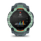 Montre GPS Garmin Instinct 3 AMOLED - 50 mm Vert d'eau avec bracelet bleu crépuscule