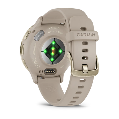 Montre de Sport Garmin Venu® 3S boîtier OR et bracelet en silicone lin