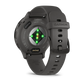 Montre de Sport Garmin Venu 3S boîtier acier inoxydable gris foncé et bracelet en silicone gris foncé
