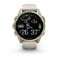 Montre GPS Garmin Fénix 8 AMOLED - 43 mm Sapphire Titane Soft Gold avec Bracelet en Silicone Gris Beige