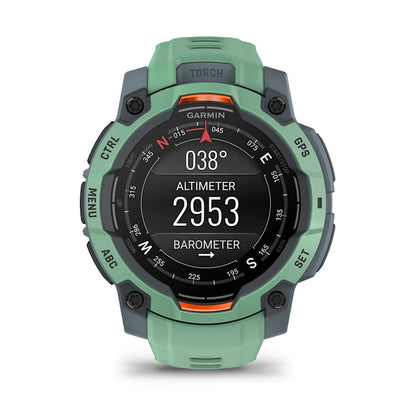 Montre GPS Garmin Instinct 3 AMOLED -45mm. Vert d'eau avec bracelet vert d'eau