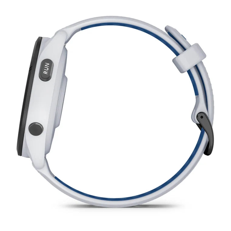 Forerunner® 265 blanche avec bracelet en silicone blanc/bleu