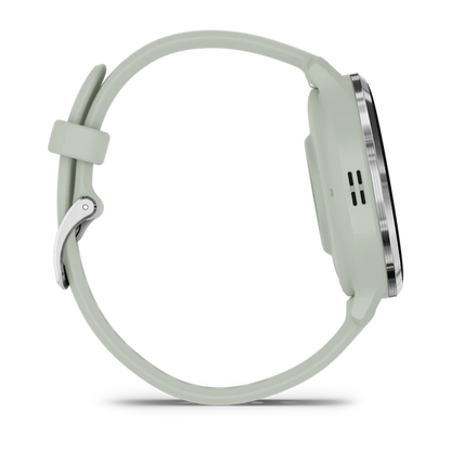 Montre de Sport Garmin Venu 3S boîtier  acier inoxydable et bracelet en silicone vert sauge