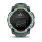 Montre GPS Garmin Instinct 3 AMOLED - 50 mm Vert d'eau avec bracelet bleu crépuscule