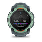 Montre GPS Garmin Instinct 3 AMOLED - 50 mm Vert d'eau avec bracelet bleu crépuscule