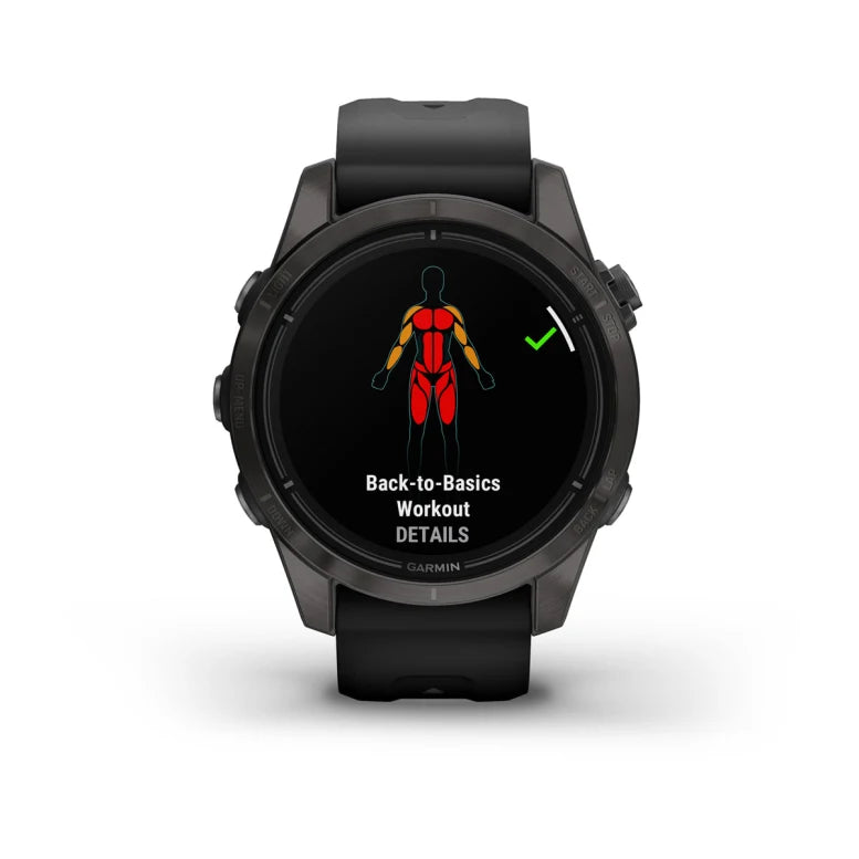Montre  Garmin Epix Pro Gen 2 Sapphire Titane 42mm  Carbon Gray DLC et bracelet noir