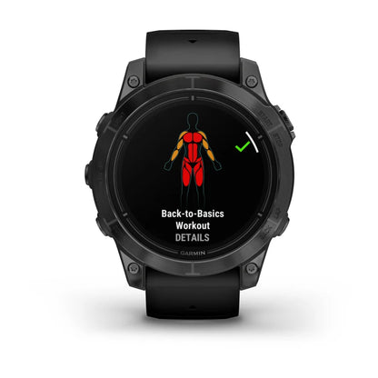 Montre  Garmin Epix Pro Gen 2 Standard Edition | 47 mm Gray avec bracelet noir.