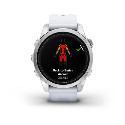 Montre  Garmin epix™ Pro (Gen 2) Standard Edition | 42 mm Silver avec bracelet blanc