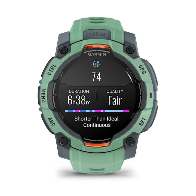 Montre GPS Garmin Instinct 3 AMOLED -45mm. Vert d'eau avec bracelet vert d'eau