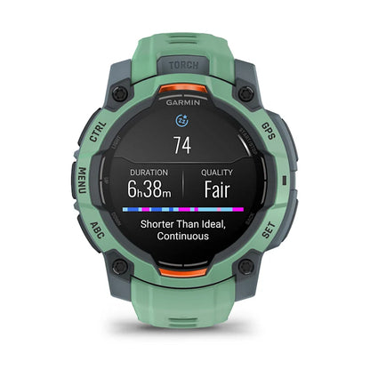 Montre GPS Garmin Instinct 3 AMOLED -45mm. Vert d'eau avec bracelet vert d'eau