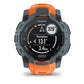 Montre GPS Garmin Instinct 3 Solar - 50 mm Bleu crépuscule avec bracelet orange