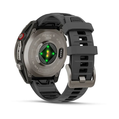 Montre GPS Garmin fēnix® 8 Pro – 47 mm, AMOLED Sapphire, Titanium avec bracelet en silicone graphite/noir