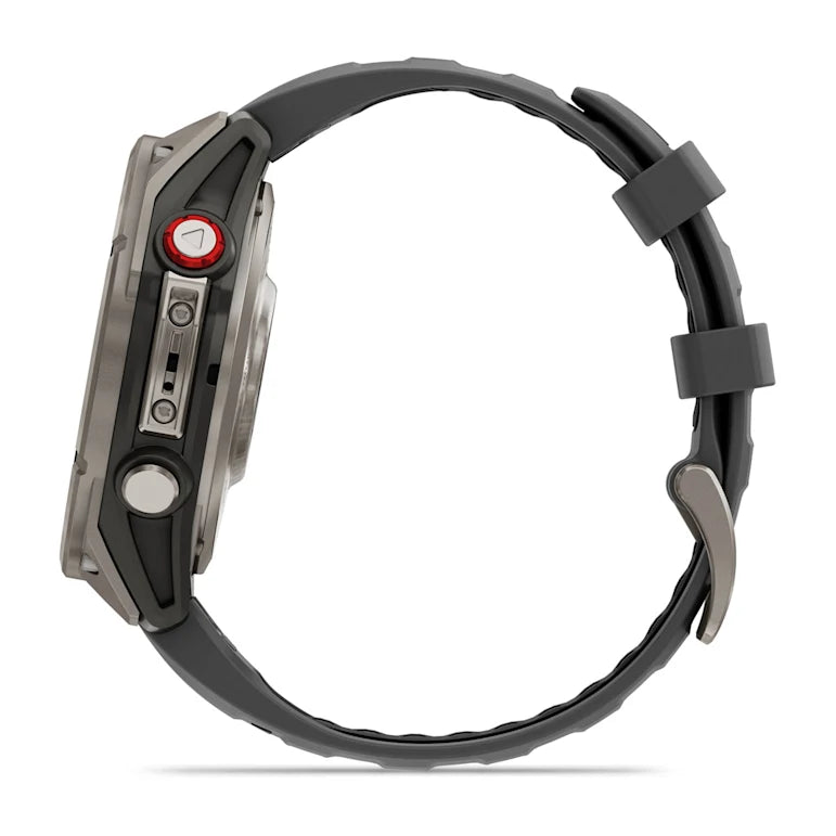 Montre GPS Garmin fēnix® 8 Pro – 47 mm, AMOLED Sapphire, Titanium avec bracelet en silicone graphite/noir