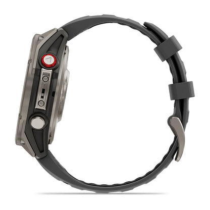 Montre GPS Garmin fēnix® 8 Pro – 47 mm, AMOLED Sapphire, Titanium avec bracelet en silicone graphite/noir