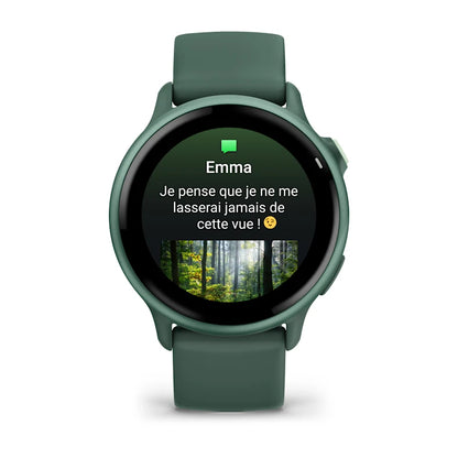 Montre Connectée Garmin vívoactive 6 Metallic Jasper Green avec bracelet vert sapin