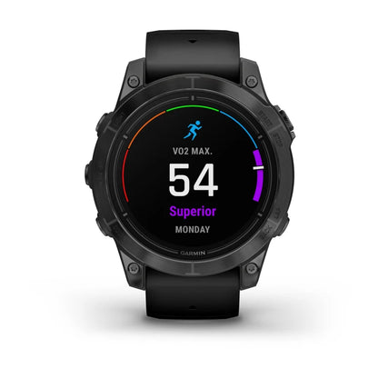 Montre  Garmin Epix Pro Gen 2 Standard Edition | 47 mm Gray avec bracelet noir.