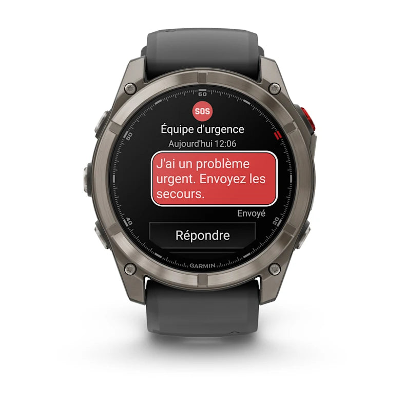 Montre GPS Garmin fēnix® 8 Pro – 51 mm, AMOLED Sapphire, Titanium avec bracelet en silicone graphite/noir
