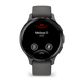 Montre de Sport Garmin Venu 3S boîtier acier inoxydable gris foncé et bracelet en silicone gris foncé