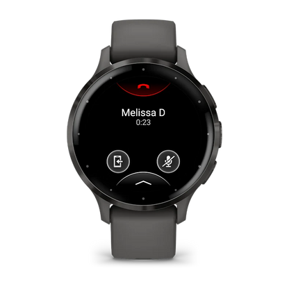 Montre de Sport Garmin Venu 3S boîtier acier inoxydable gris foncé et bracelet en silicone gris foncé