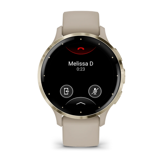Montre de Sport Garmin Venu® 3S boîtier OR et bracelet en silicone lin