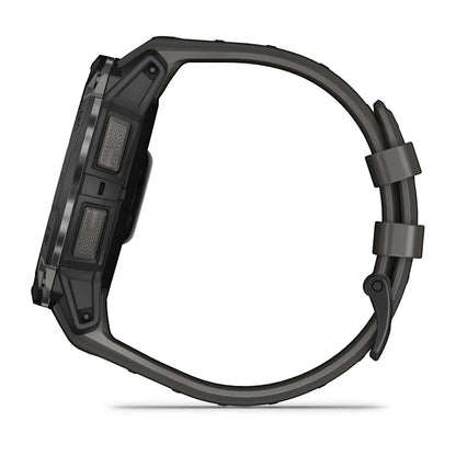 Montre GPS Garmin Instinct 3 AMOLED - 50 mm Noir avec Bracelet en Silicone Gris Charcoal