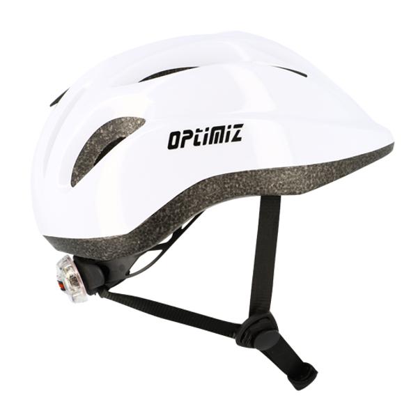 CASQUE ENFANT OPTIMIZ O102 BLANC BRILLANT AVEC REGLAGE OCCIPITAL 52 / 56