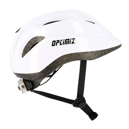 CASQUE ENFANT OPTIMIZ O102 BLANC BRILLANT AVEC REGLAGE OCCIPITAL 52 / 56