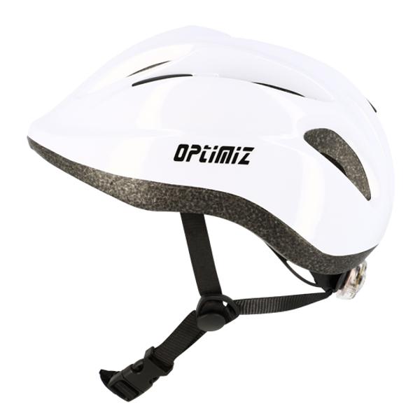 CASQUE ENFANT OPTIMIZ O102 BLANC BRILLANT AVEC REGLAGE OCCIPITAL 52 / 56